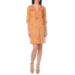 La Cera Women's Embroidered Printed Dress